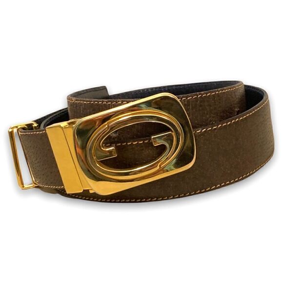 ❤️SOLD❤️Vintage Women’s GUCCI GG Reverse Buckle Belt - Picture 1 of 12
